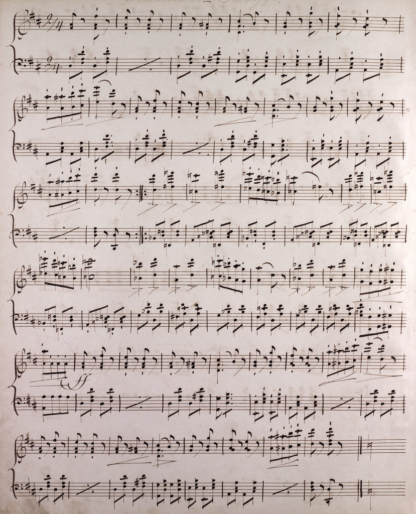 Detail of Handwritten sheet music by Anonymous