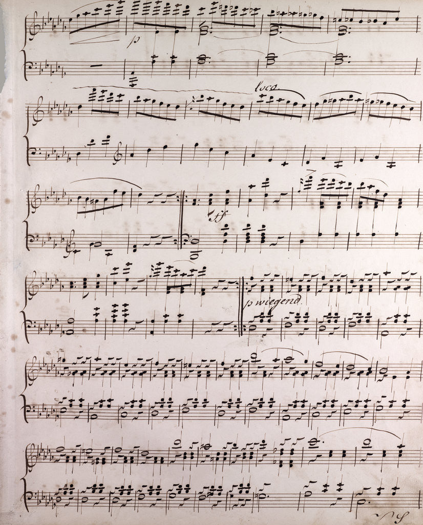 Detail of Handwritten sheet music by Anonymous