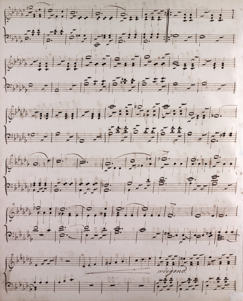 Detail of Handwritten sheet music by Anonymous