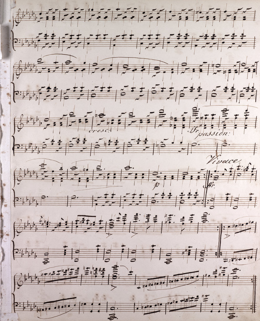 Detail of Handwritten sheet music by Anonymous