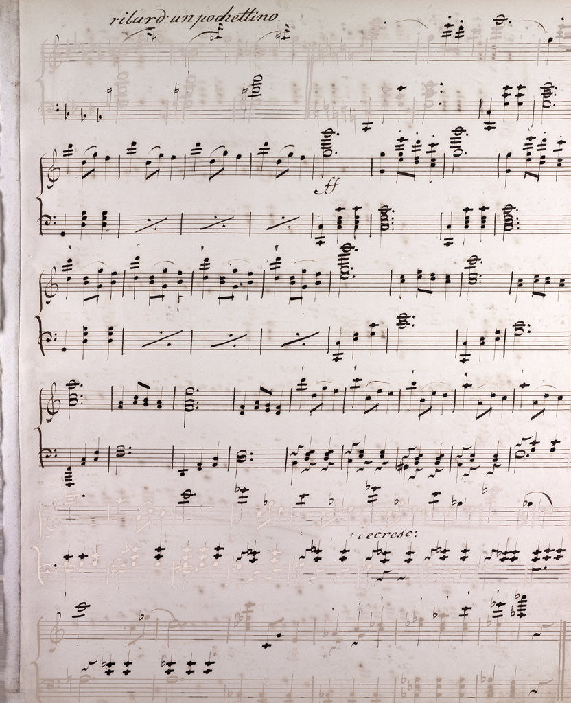 Detail of Handwritten sheet music by Anonymous