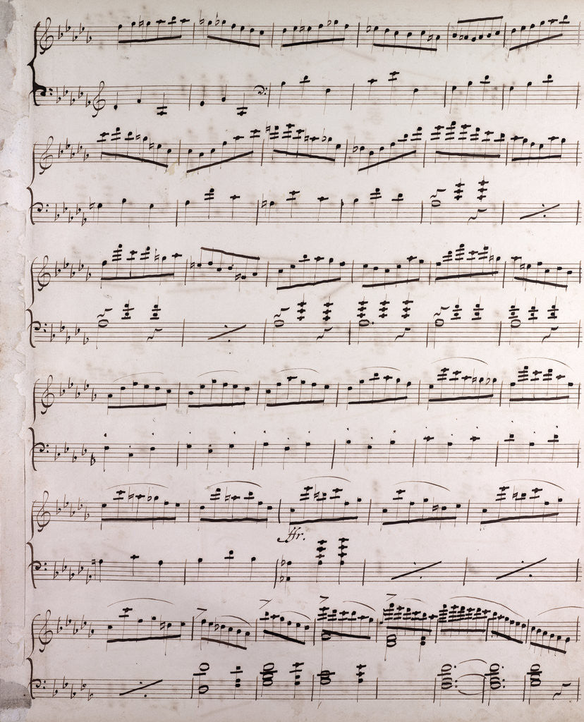 Detail of Handwritten sheet music by Anonymous