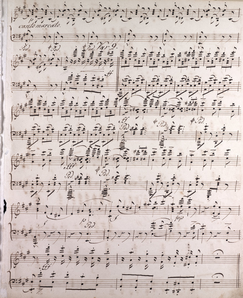 Detail of Handwritten sheet music, canto marcat by Anonymous