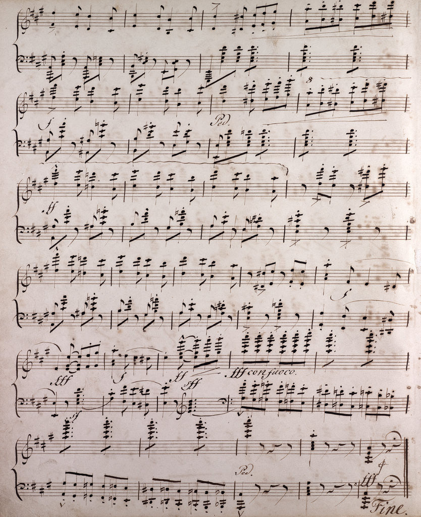 Detail of Handwritten sheet music by Anonymous