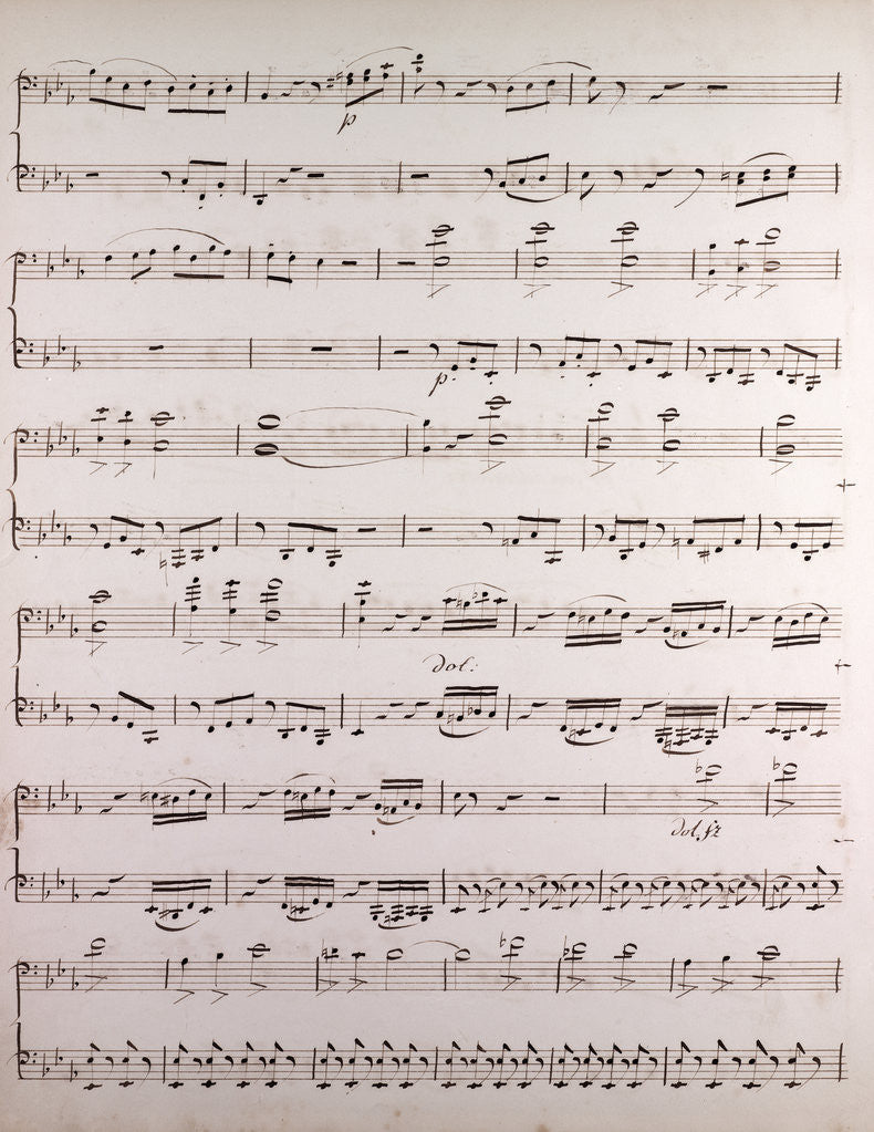 Detail of Handwritten sheet music by Anonymous