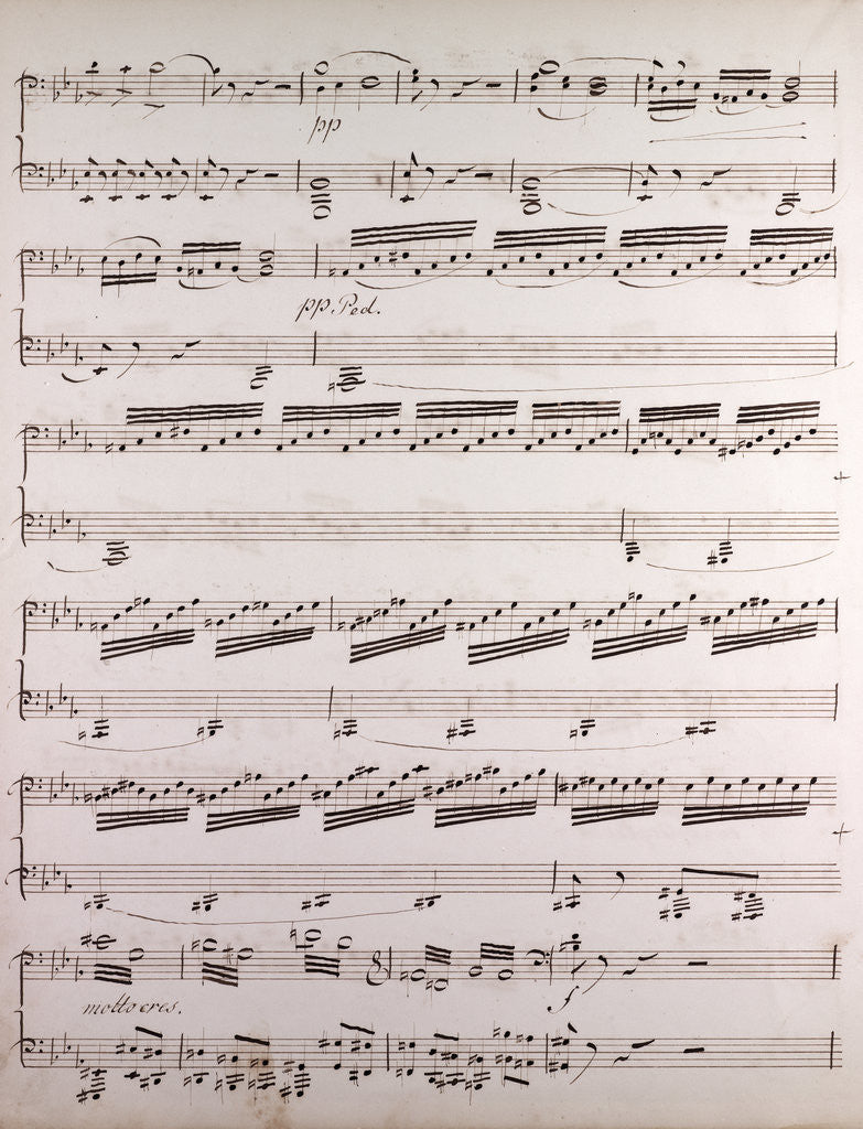 Detail of Handwritten sheet music by Anonymous