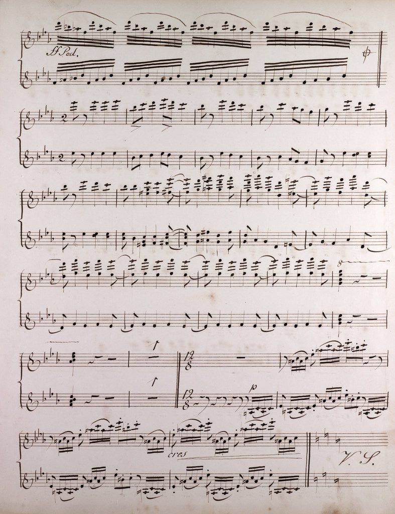 Detail of Handwritten sheet music by Anonymous