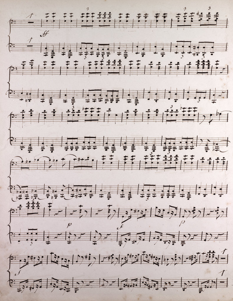 Detail of Handwritten sheet music by Anonymous