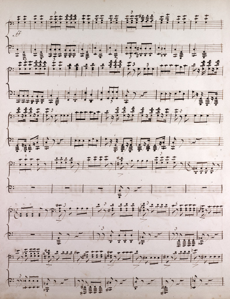 Detail of Handwritten sheet music by Anonymous