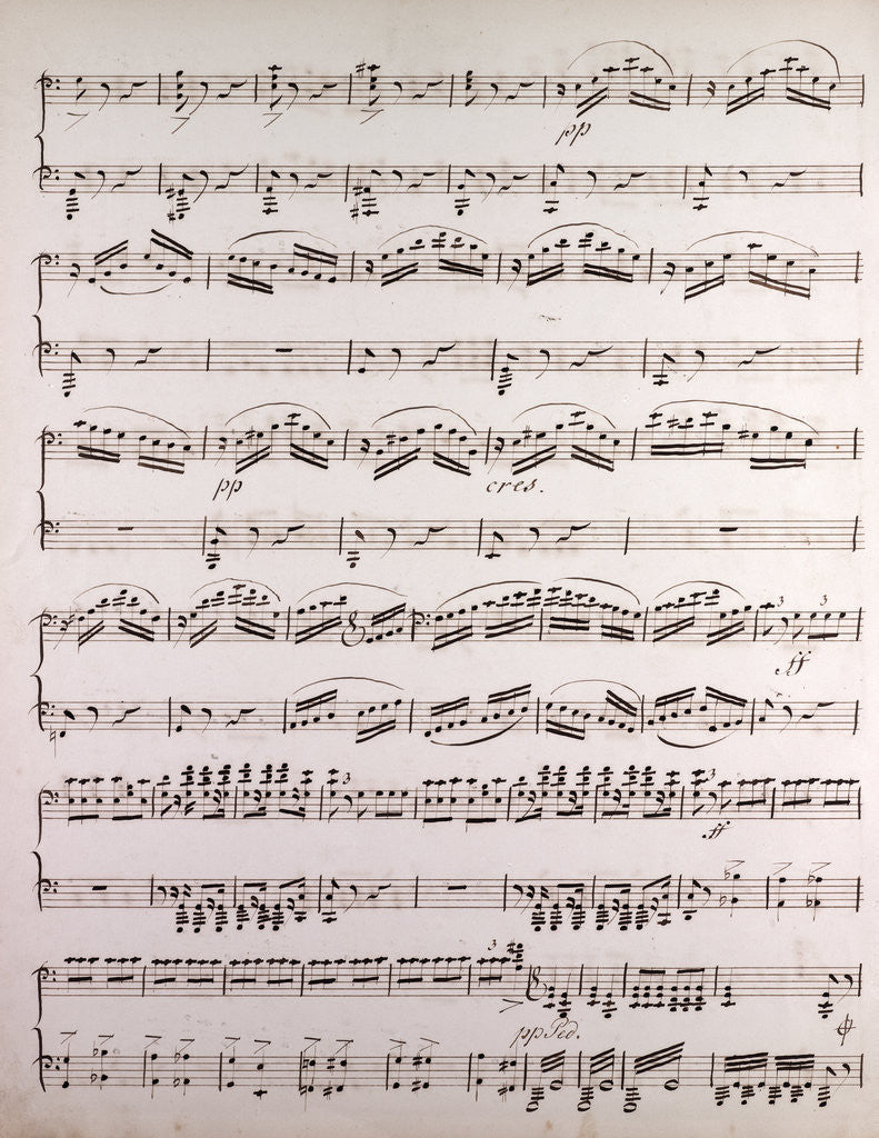 Detail of Handwritten sheet music by Anonymous
