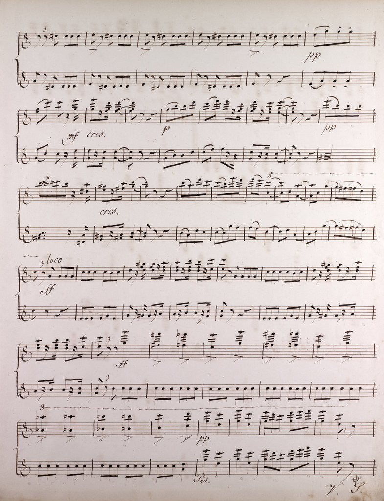 Detail of Handwritten sheet music by Anonymous