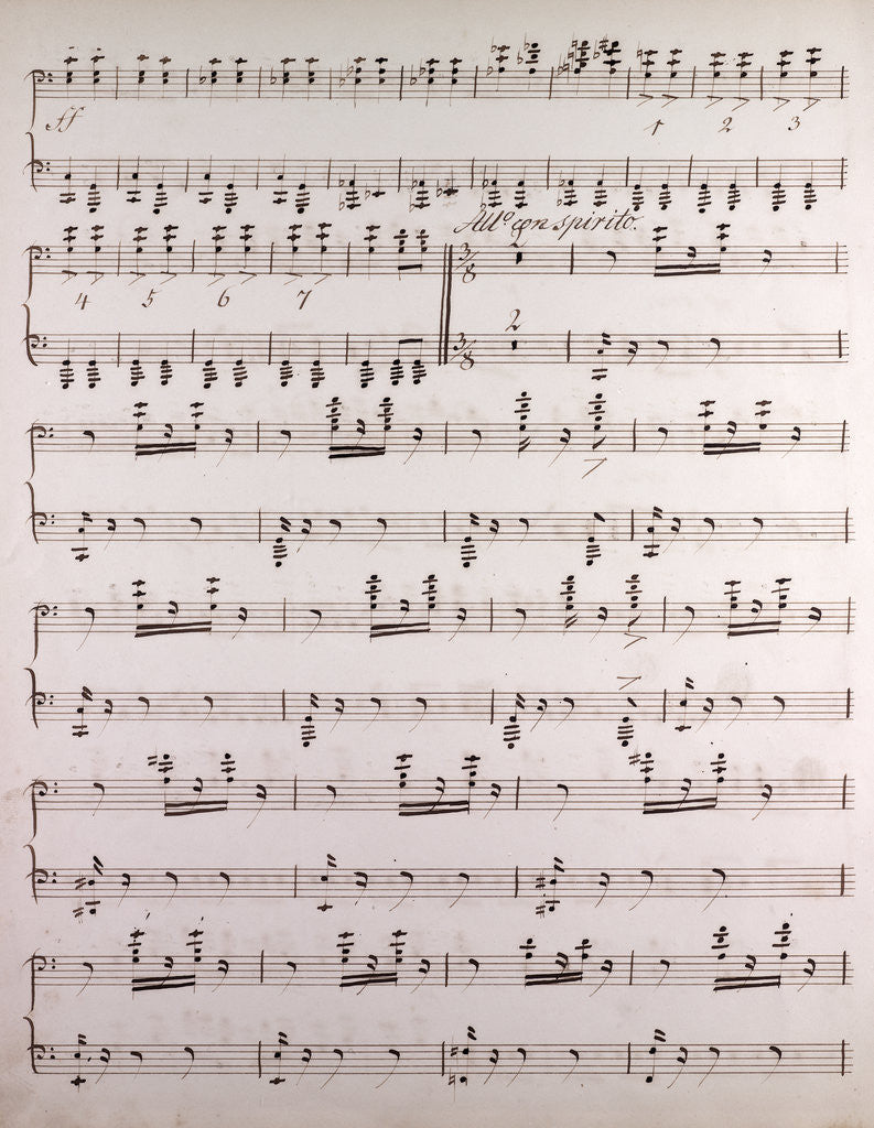 Detail of Handwritten sheet music by Anonymous