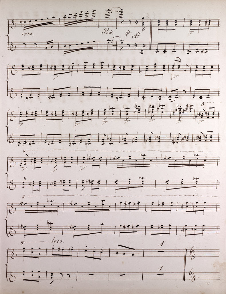 Detail of Handwritten sheet music by Anonymous