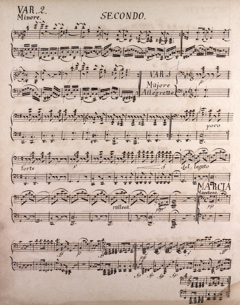 Detail of Handwritten sheet music by Anonymous