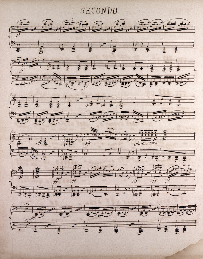 Detail of Handwritten sheet music by Anonymous