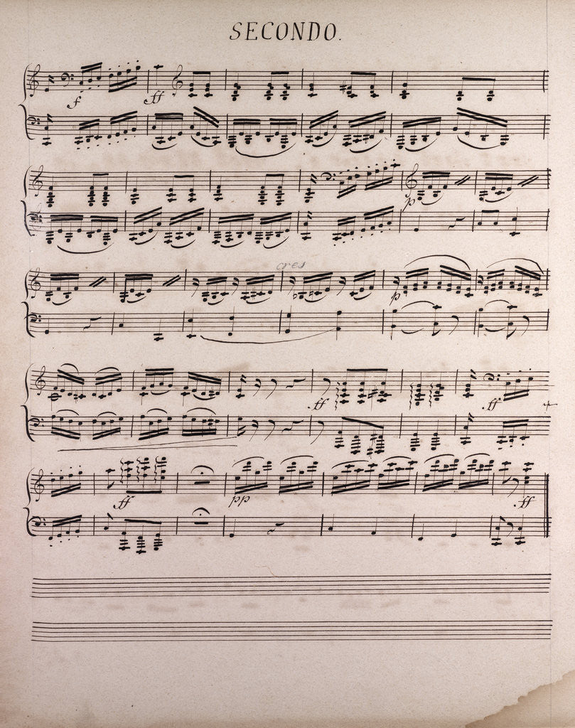 Detail of Handwritten sheet music by Anonymous