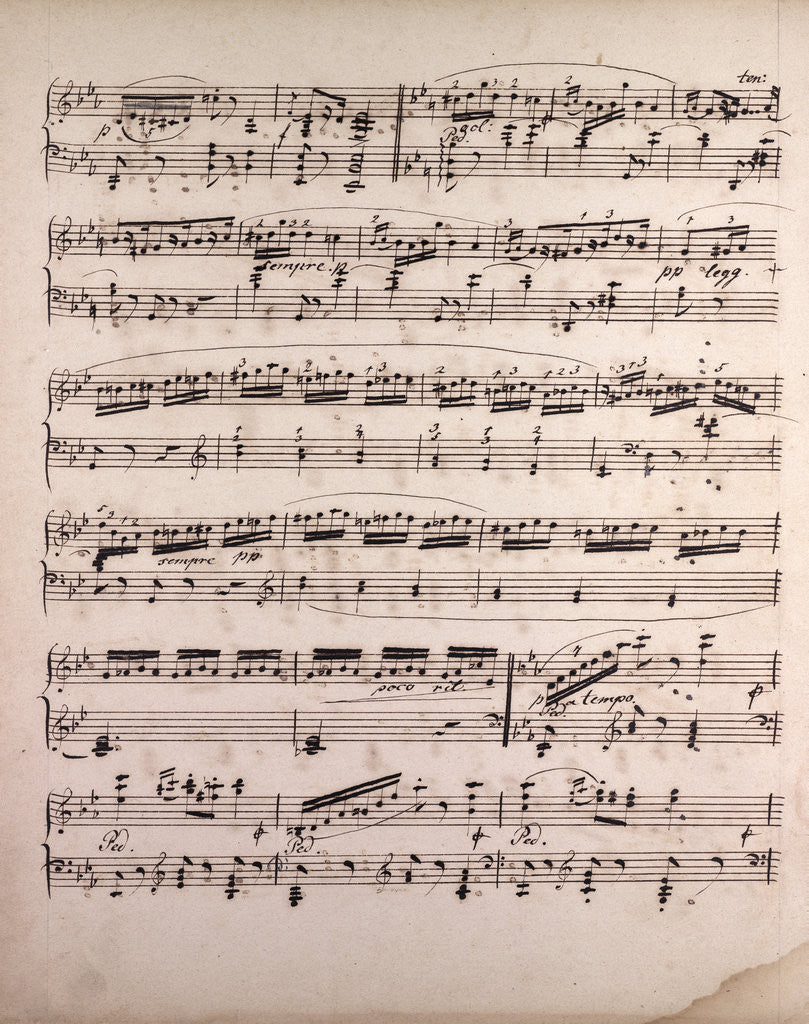 Detail of Handwritten sheet music by Anonymous