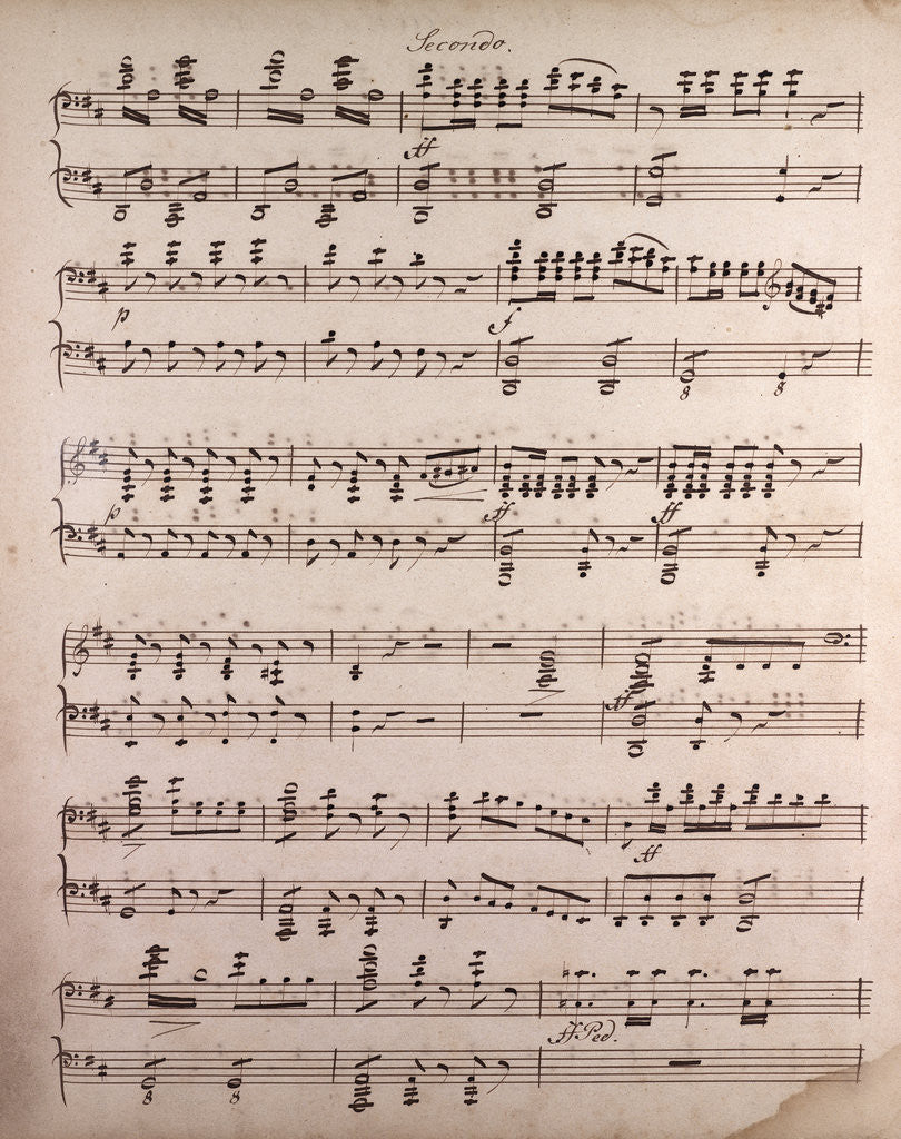 Detail of Handwritten sheet music by Anonymous