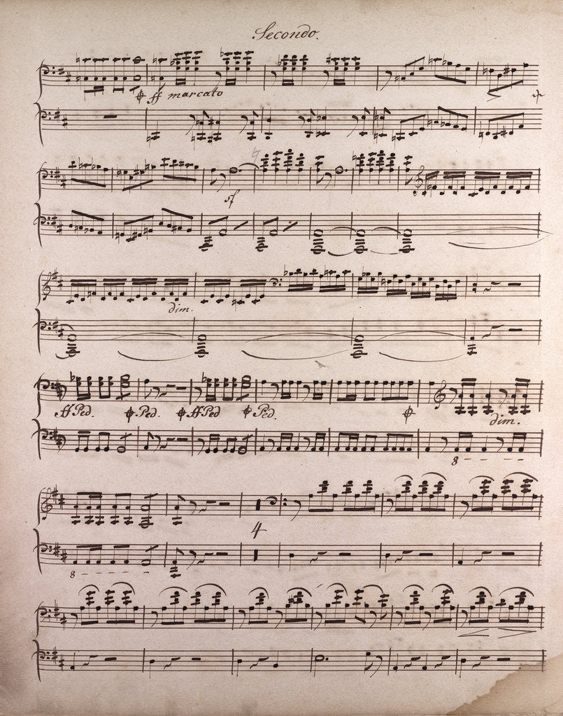 Detail of Handwritten sheet music by Anonymous