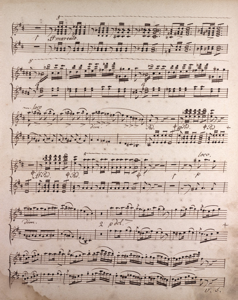 Detail of Handwritten sheet music by Anonymous