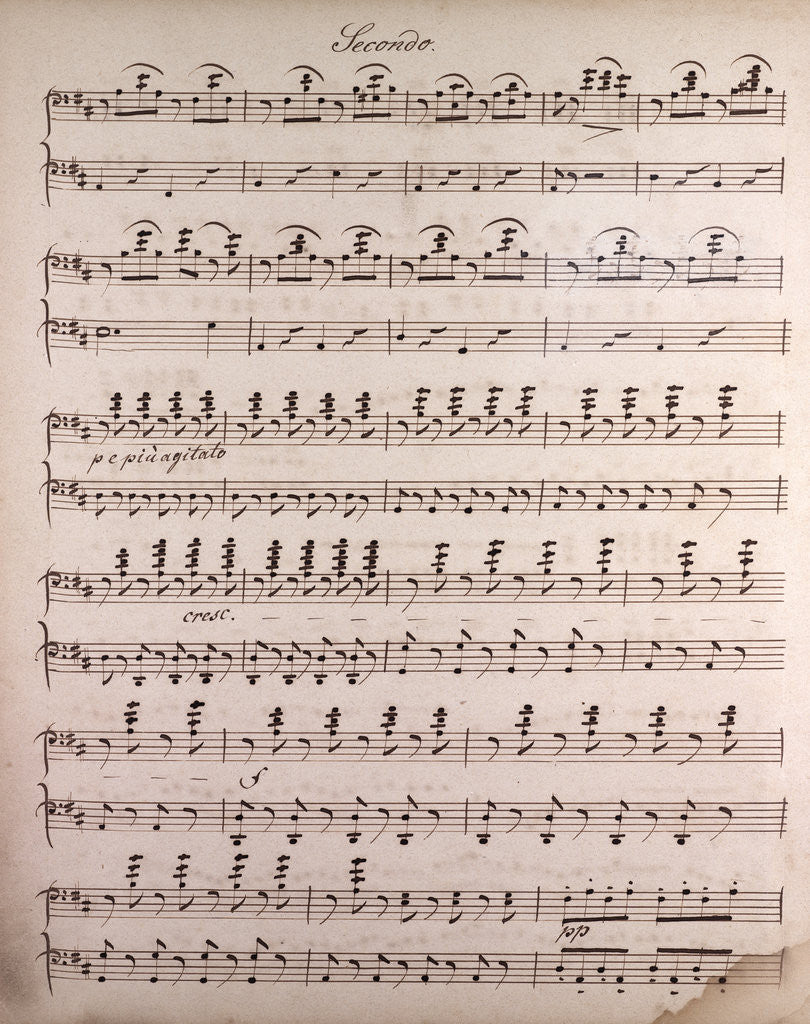 Detail of Handwritten sheet music by Anonymous