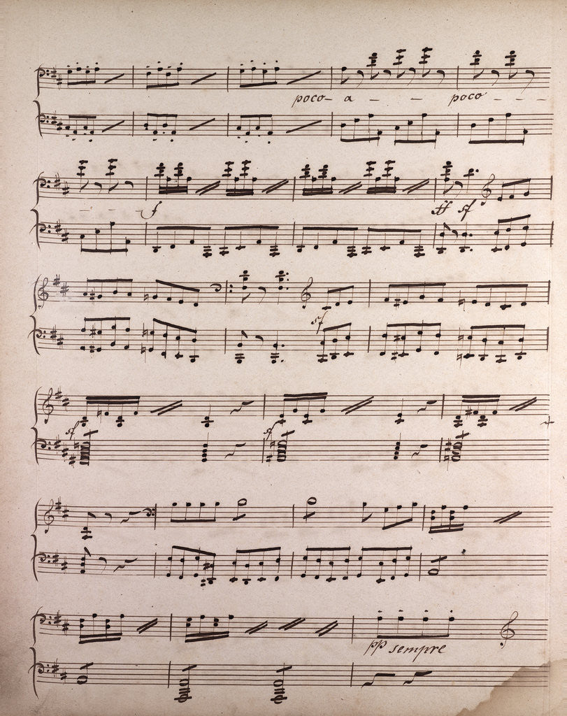 Detail of Handwritten sheet music by Anonymous