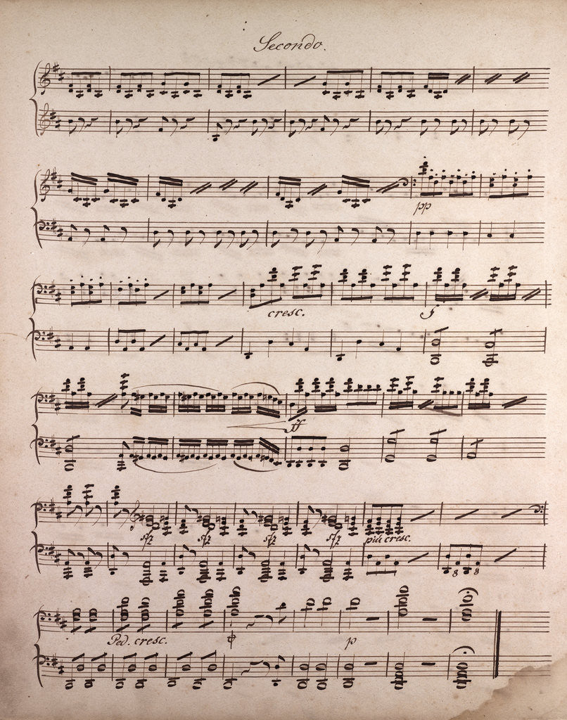 Detail of Handwritten sheet music by Anonymous
