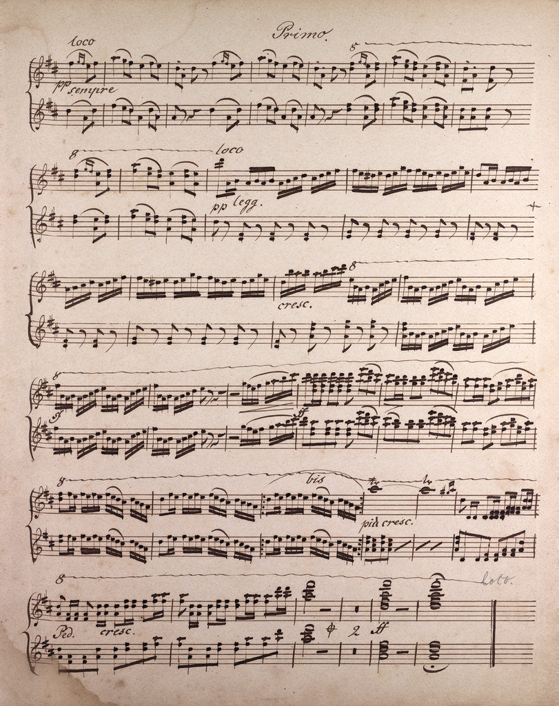 Detail of Handwritten sheet music by Anonymous