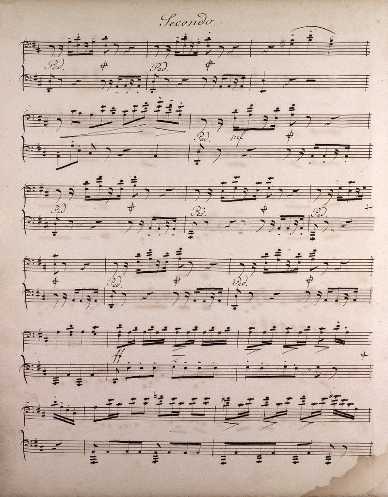 Detail of Handwritten sheet music by Anonymous