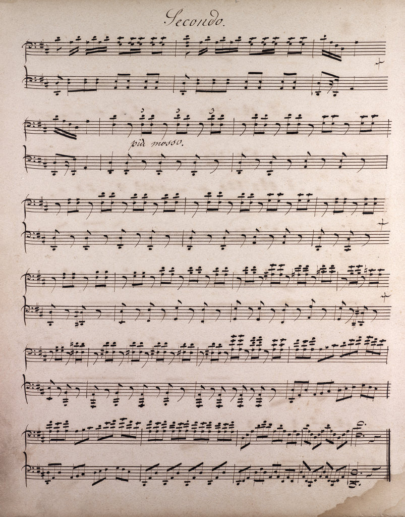 Detail of Handwritten sheet music by Anonymous