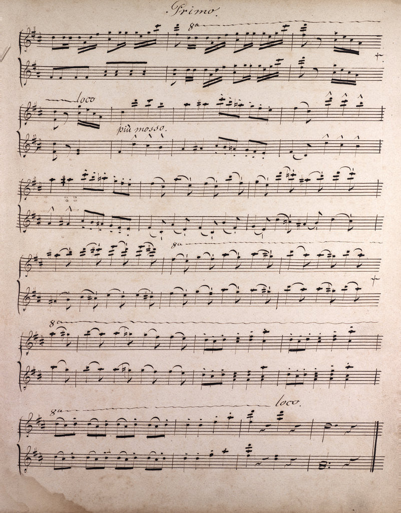 Detail of Handwritten sheet music by Anonymous