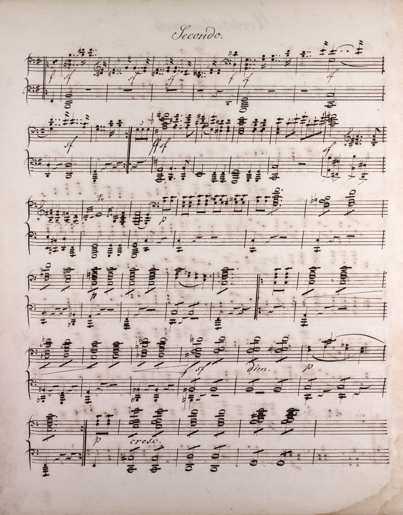 Detail of Handwritten sheet music by Anonymous