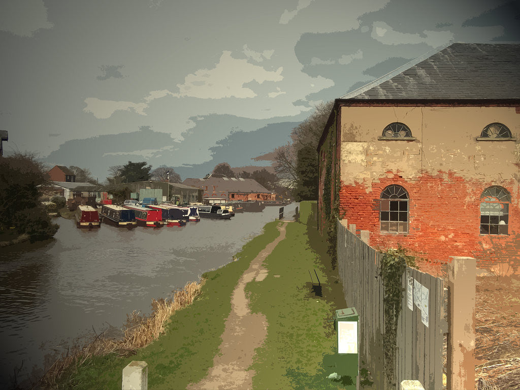 Detail of Warehouse and Barges on the Trent and The Derwent Valley Heritage Way by Sarah Smith