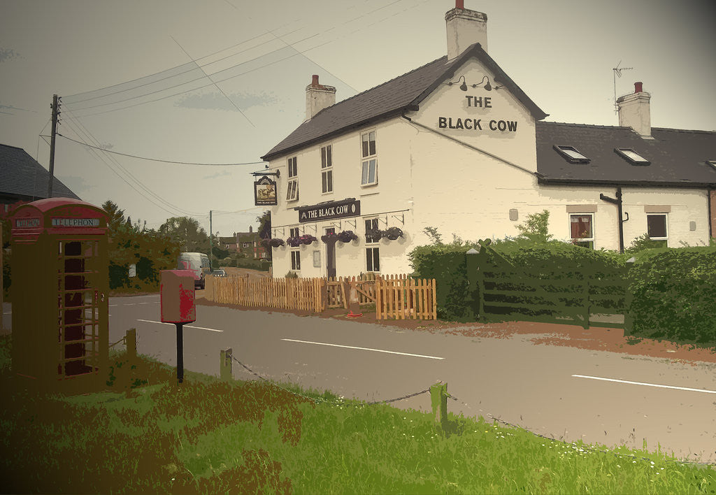 Detail of The Black Cow Public House in Lees by Sarah Smith