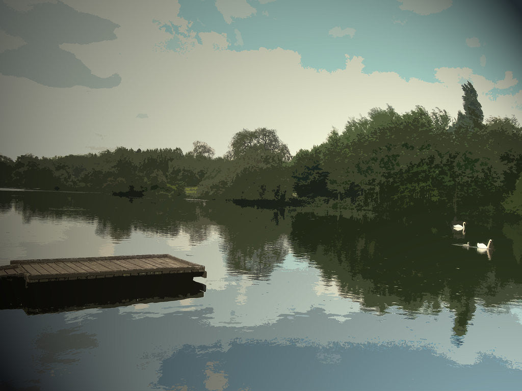 Detail of Jetty and Boating Lake in Markeaton Park by Sarah Smith