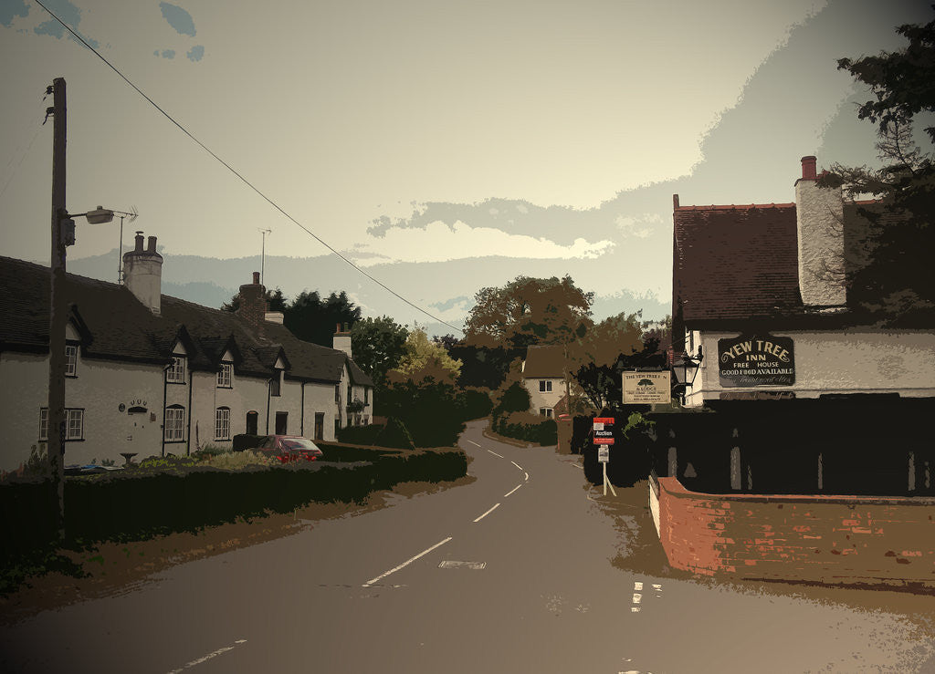 Detail of Village Scene in Ednaston by Sarah Smith