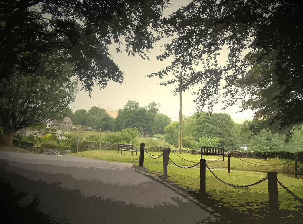 Detail of Village Scene in Thorpe by Sarah Smith