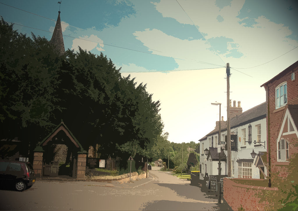 Detail of Village Scene in Ockbrook by Sarah Smith