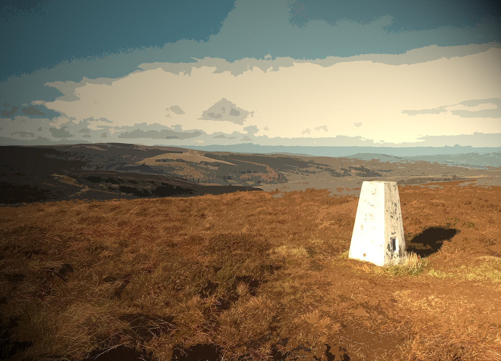 Detail of Triangulation Pillar on Burbage Edge by Sarah Smith