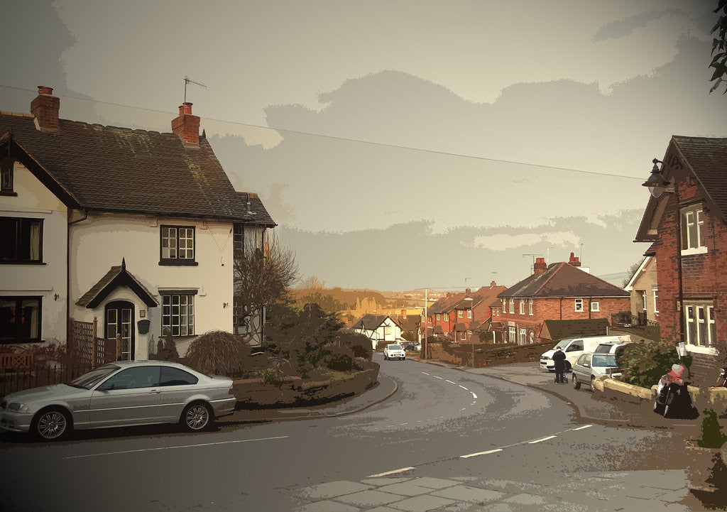 Detail of Village Scene in West Hallam by Sarah Smith