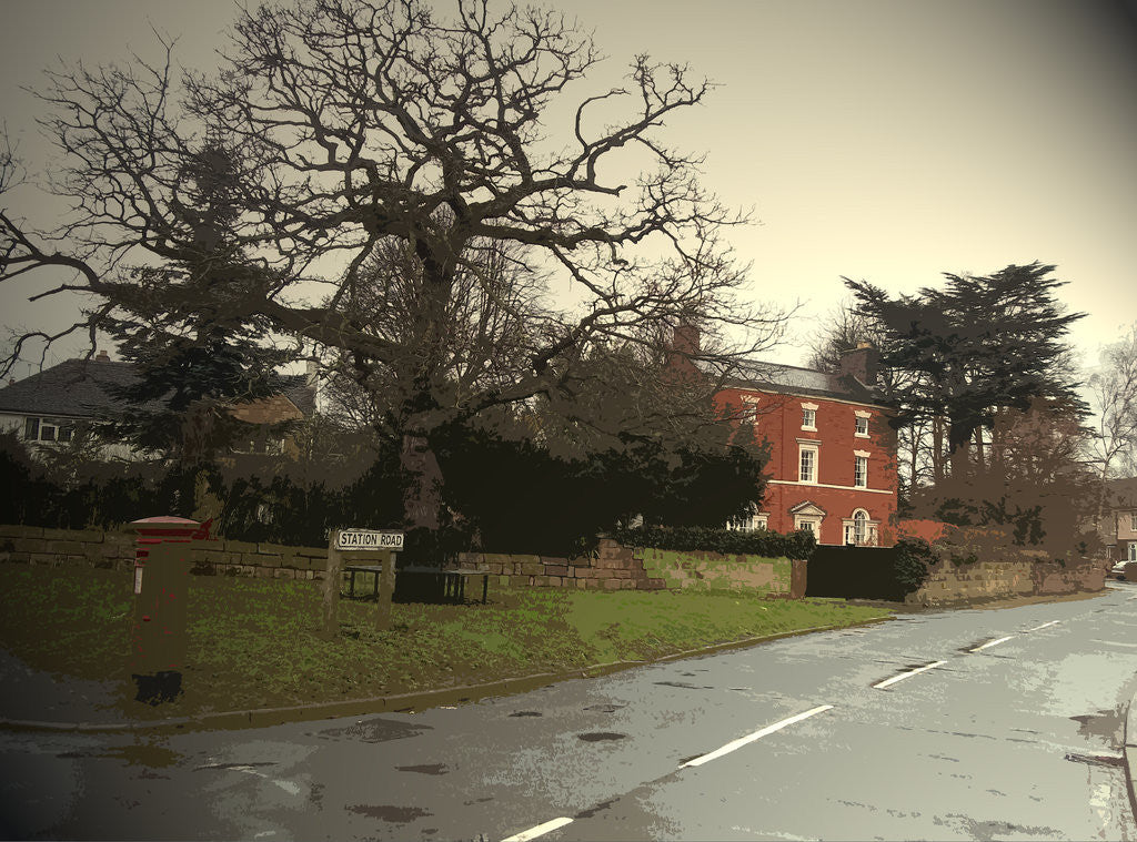 Detail of Station Road in Little Eaton by Sarah Smith