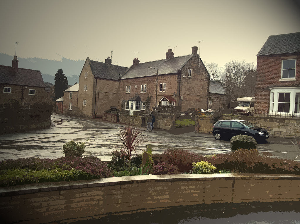 Detail of A Wet Afternoon in Little Eaton by Sarah Smith