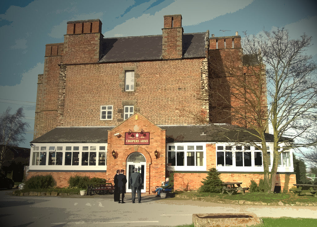 Detail of Pub and Hall in Weston-on-Trent by Sarah Smith