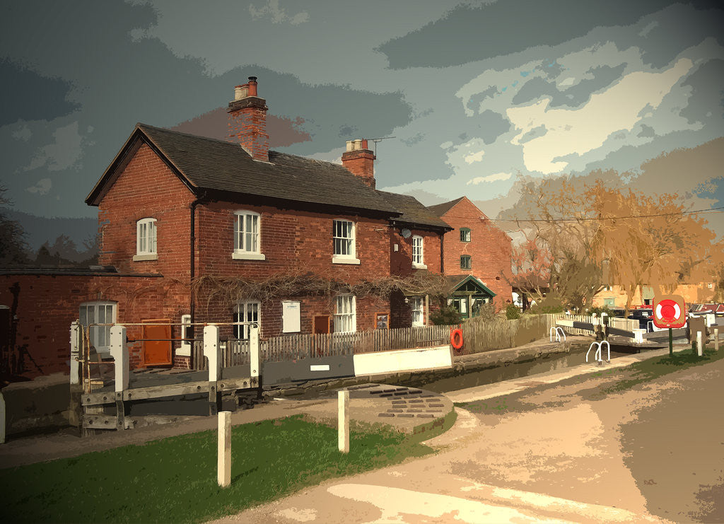 Detail of Cottage and Lock in Shardlow by Sarah Smith