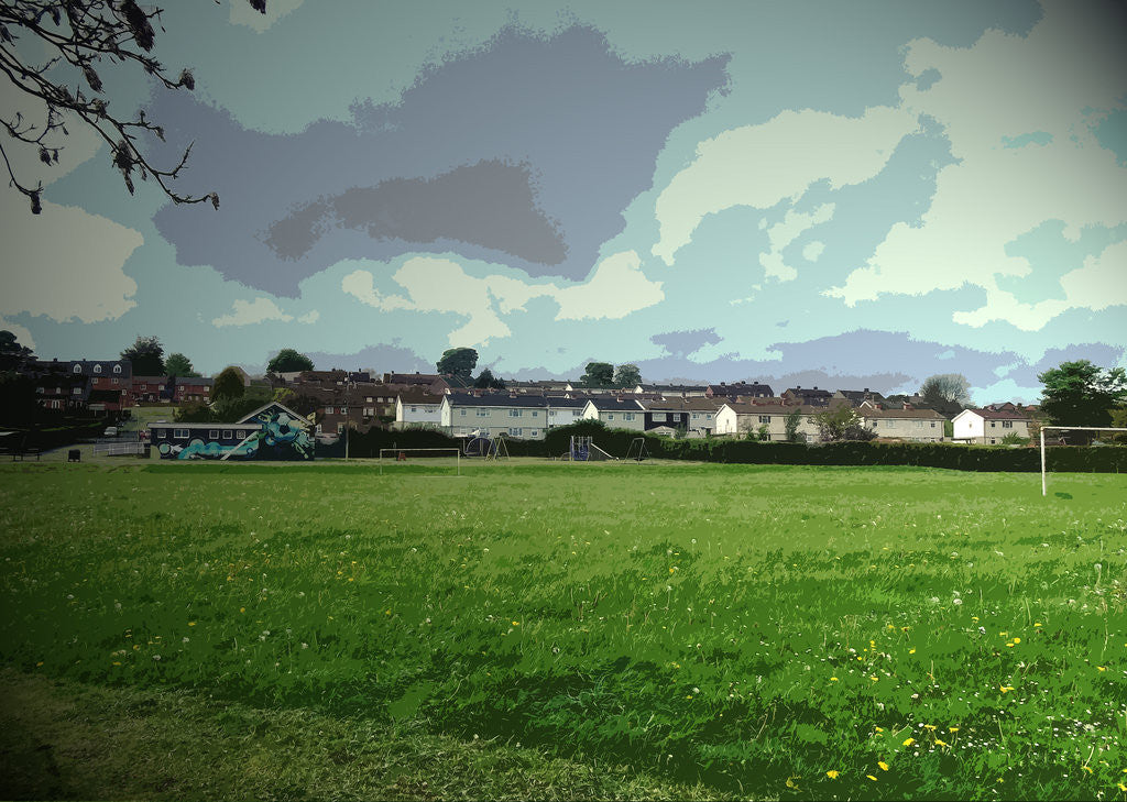 Detail of Playing Fields by the Mickley Estate by Sarah Smith