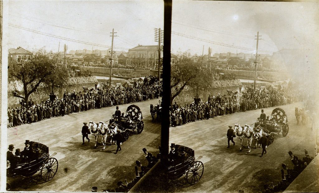 Detail of Carriages carrying Admiral Togo, naval officers and government officials by Anonymous