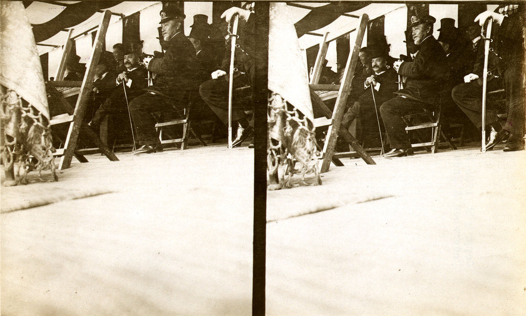 Detail of Admiral Togo seated in a tent with government officials by Anonymous