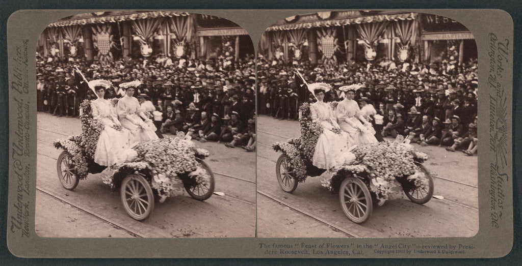 Detail of The famous Feast of Flowers in the Angel City -- reviewed by President Roosevelt, Los Angeles, Cal by Anonymous
