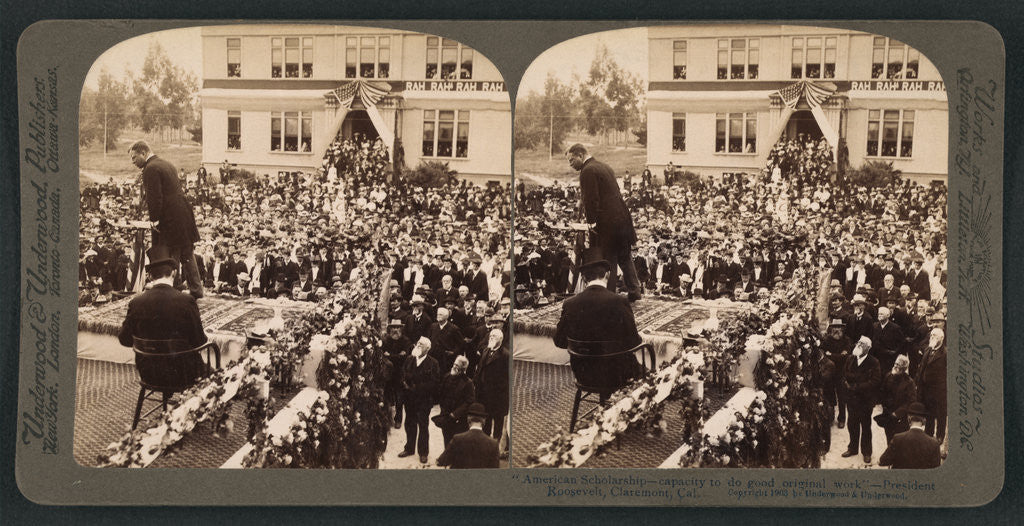 Detail of American scholarship - capacity to do good original work - President Roosevelt at Claremont, Cal by Anonymous