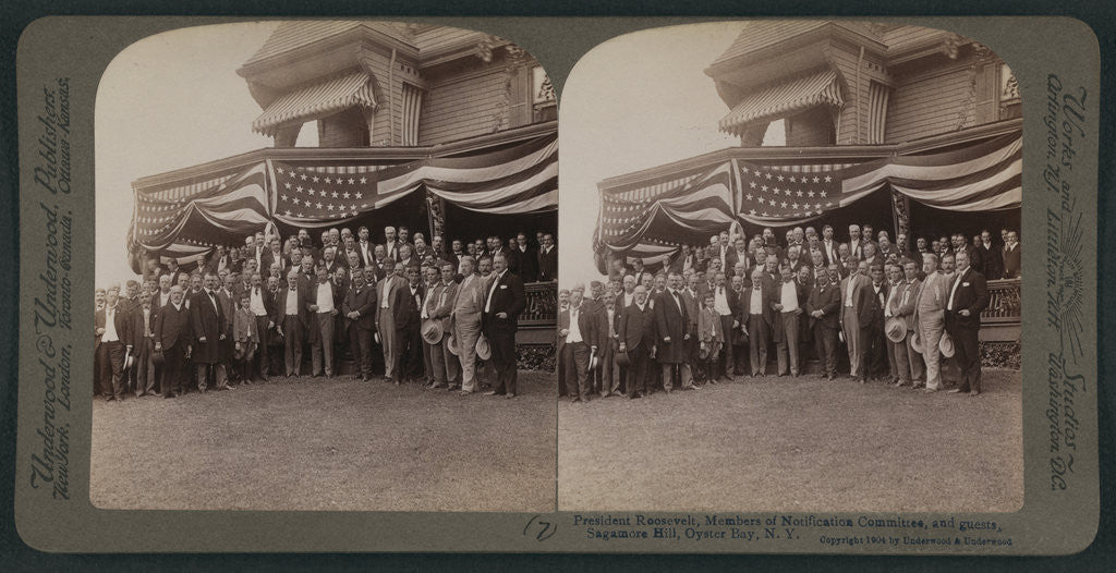 Detail of President Roosevelt, members of Notification Committee, and guests, Sagamore Hill, Oyster Bay, N.Y by Anonymous